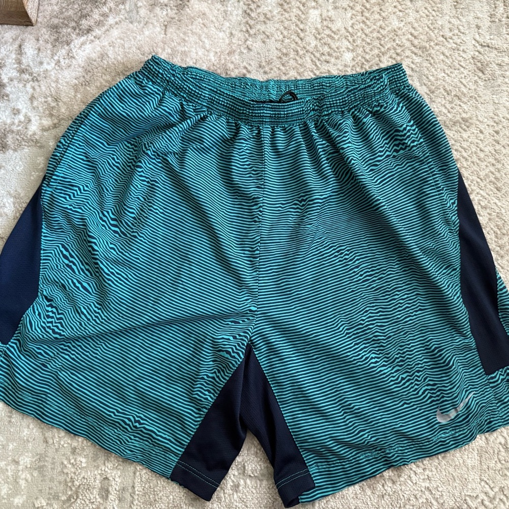 NIKE Dri-Fit Teal and Navy Running Shorts for Men